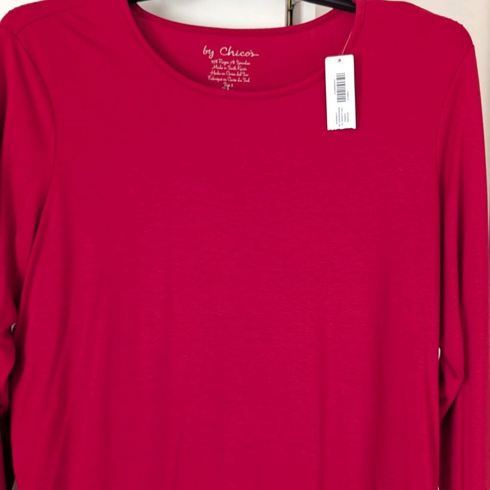 Chico's red long sleeve shirt size 3 (XL)